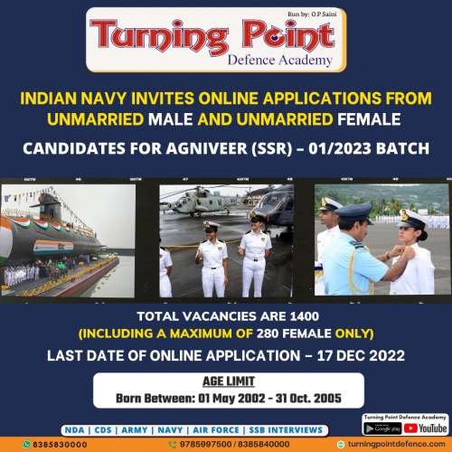 Navy Agniveer(SSR) 2023 Notification