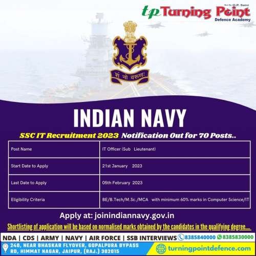 Indian Navy IT officer recruitment 2023